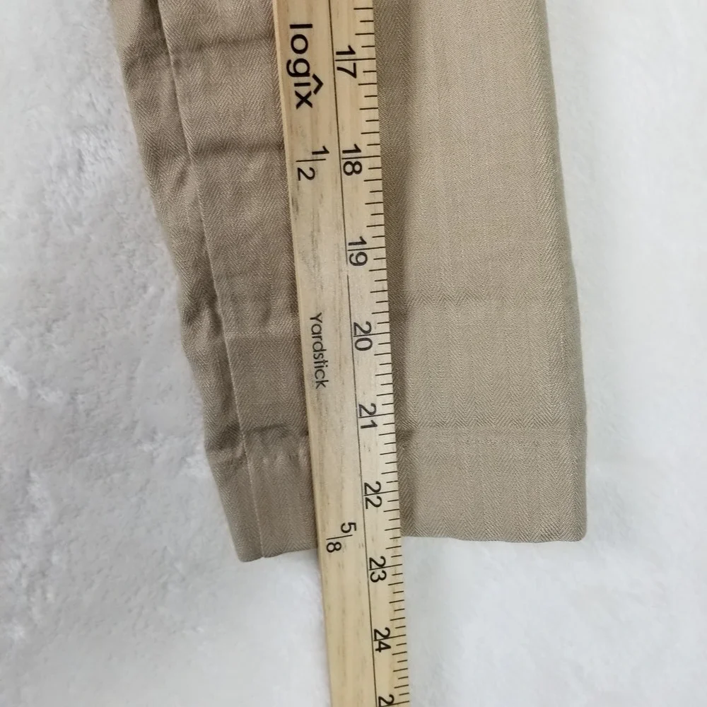 Level 99 Blazer Women XS Tan Herringbone Linen Blend Single Button CH5292 Bronze